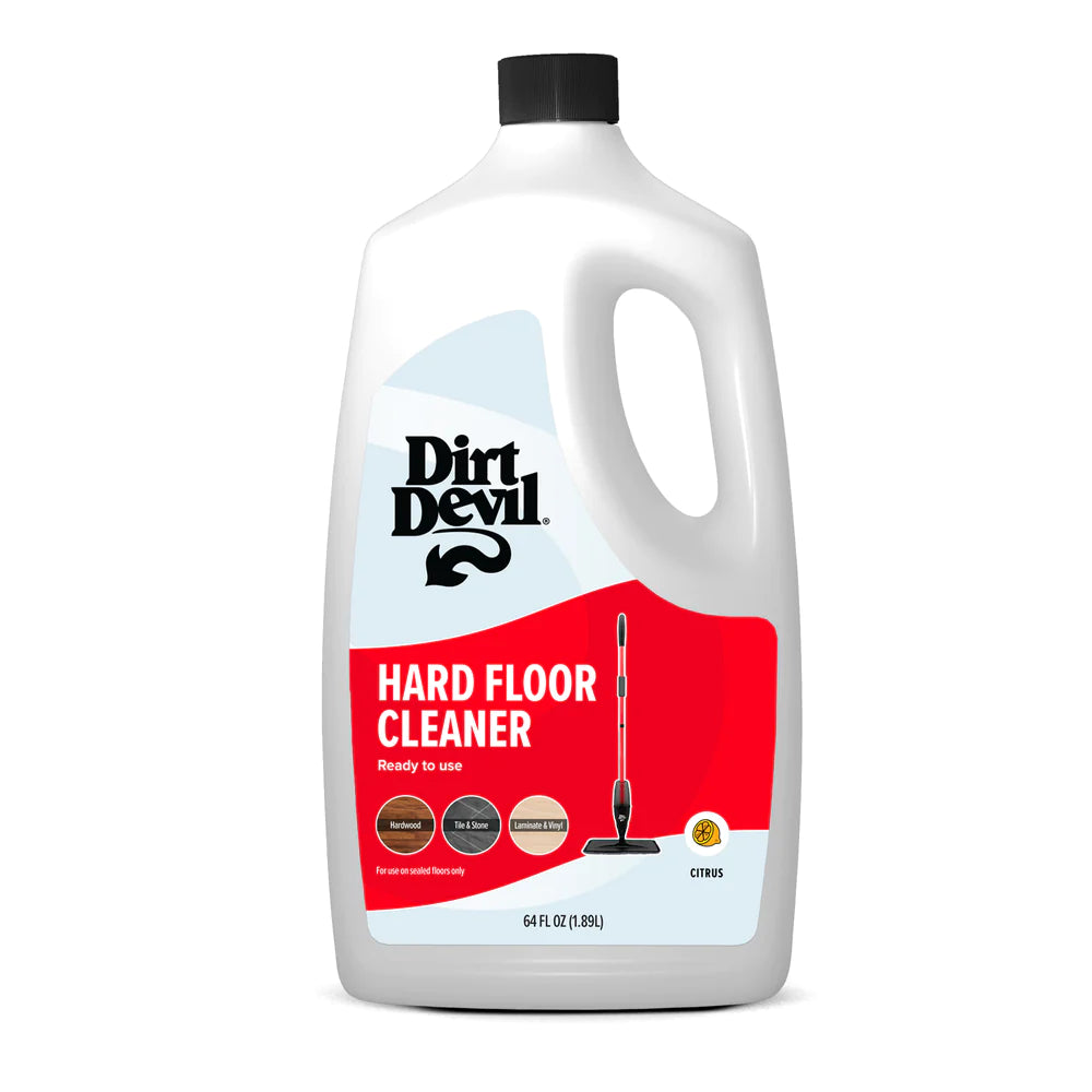 Dirt Devil Hard Floor Cleaning Solution bottle showcased in front of a white background