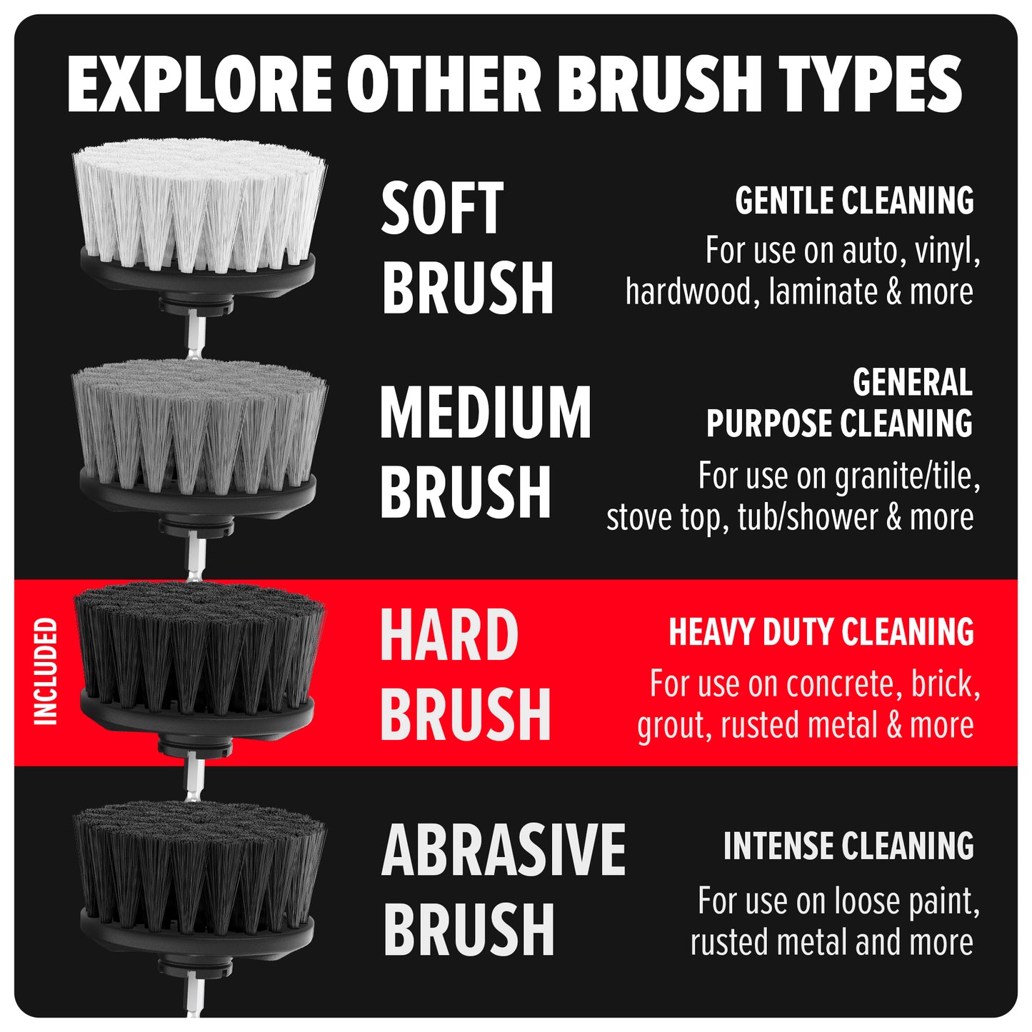 Hard Bristle Brush Set