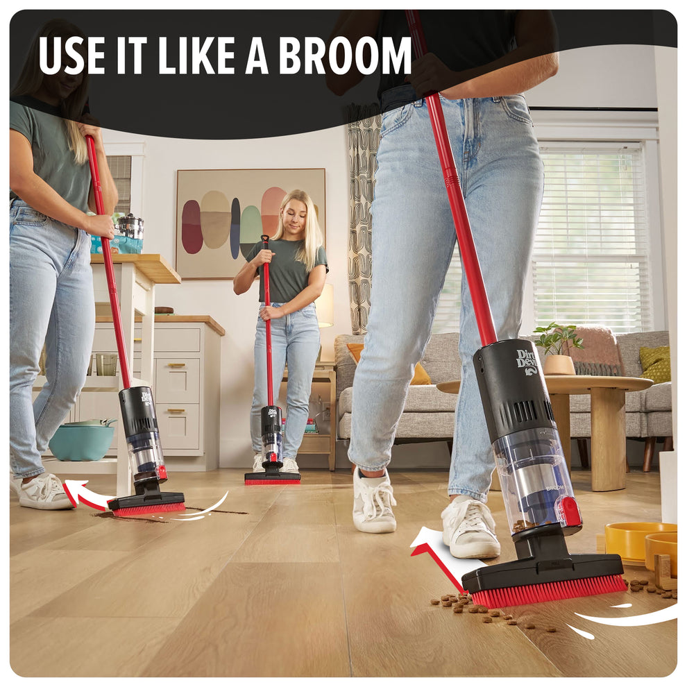 The definitive solution: Broom vacuum cleaner always ready for action 