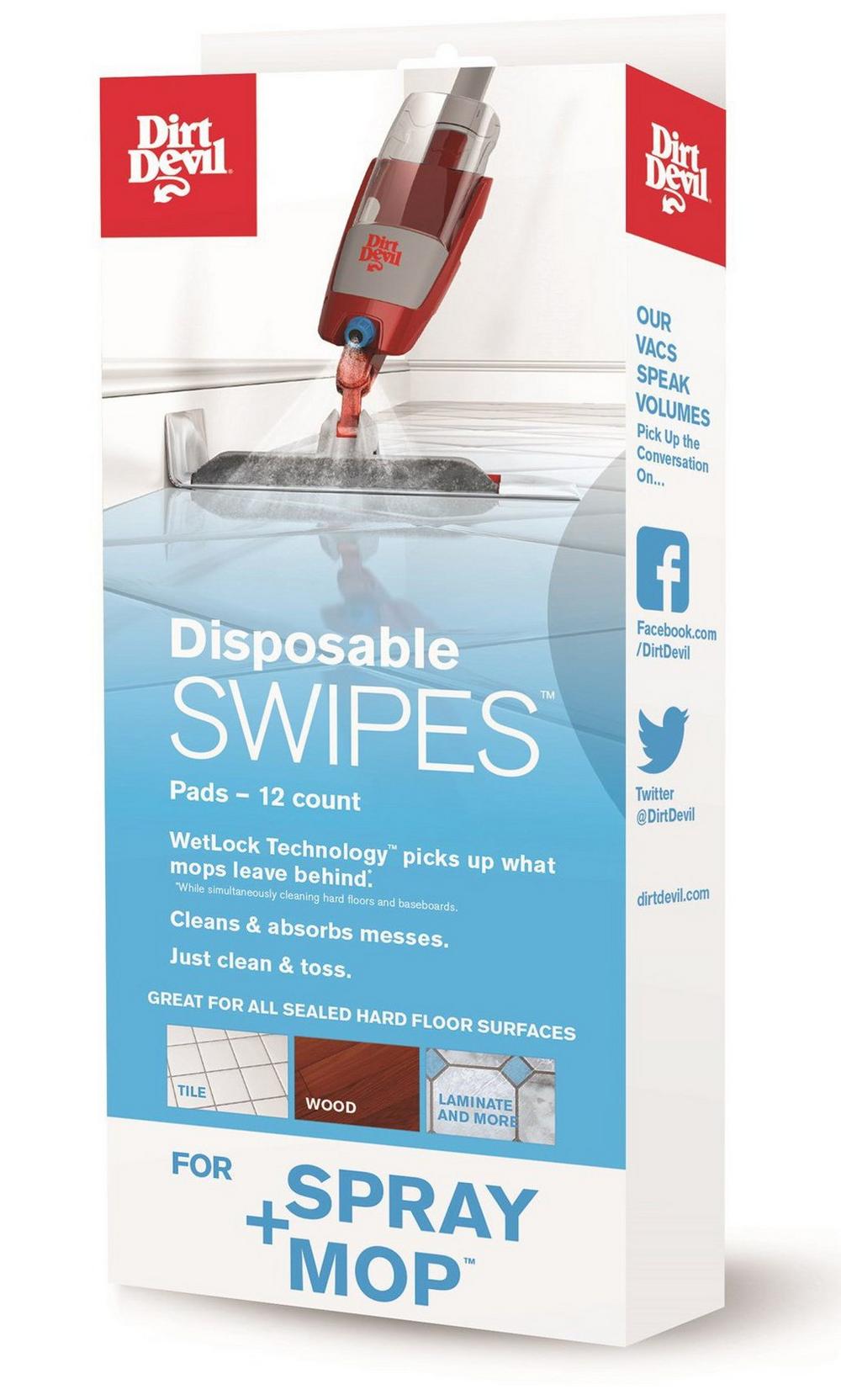 Disposable SWIPES Pads for Spray+Mop (12 count)