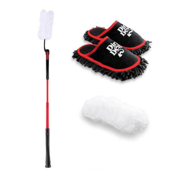 Cleaning Slippers + Telescopic Duster + Replacement Duster Heads Bundle1