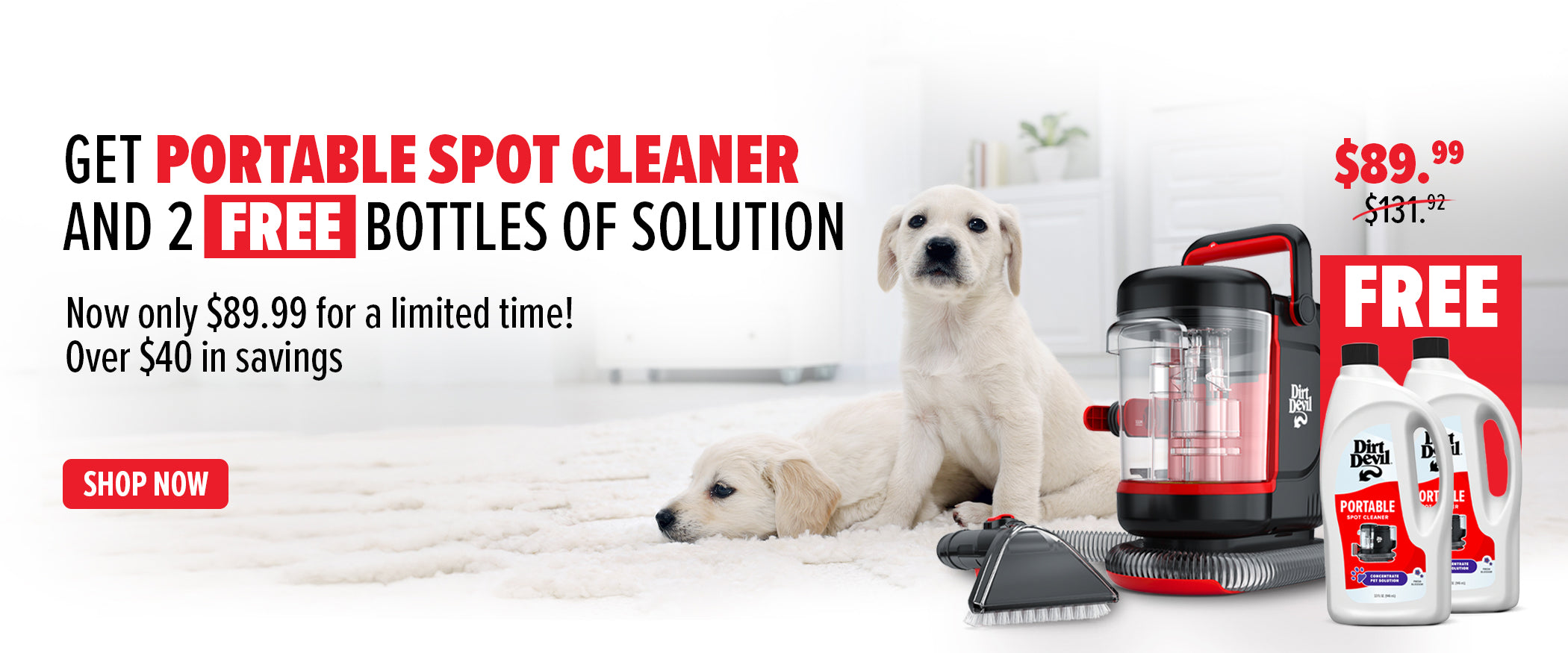 Portable Spot Cleaner + 2PK Pet Solution Bundle