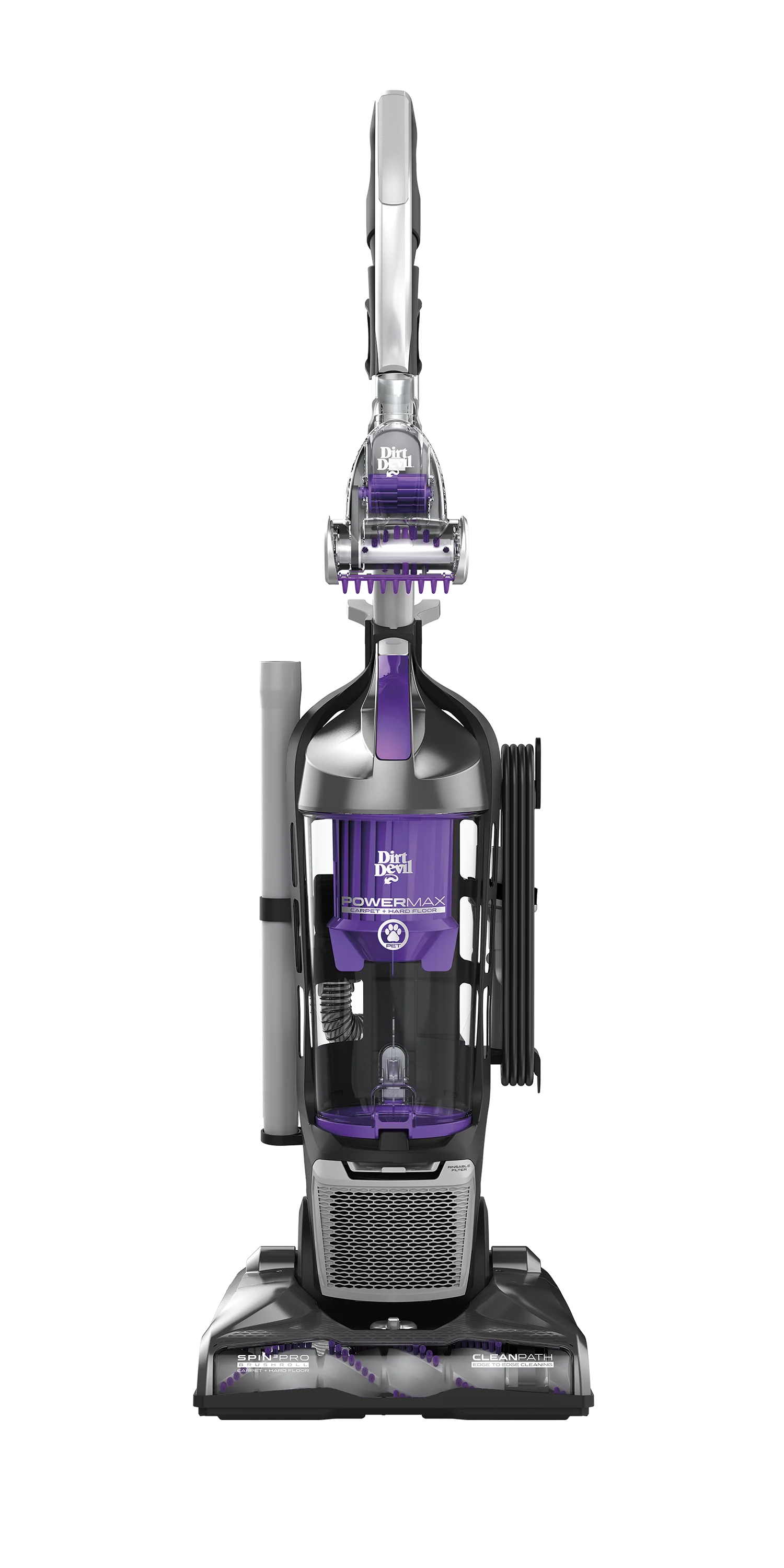 Purple and silver Power Max Pet upright vacuum for pet hair